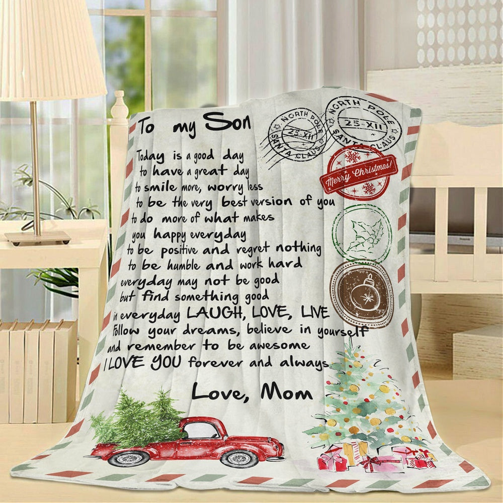 Blanket Gift For Son, High School Graduation Gifts For Son, Today Is A Good Day Blanket, Christmas Blanket