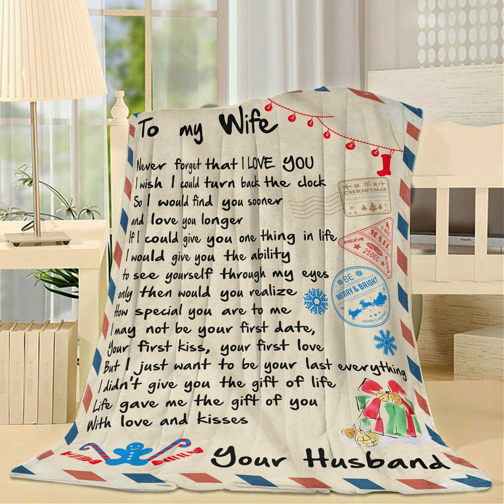 Blanket Gift For Wife, Christmas Gifts For Her, Christmas Gift Ideas For Wife, You Are My Life Blanket, Christmas Blanket