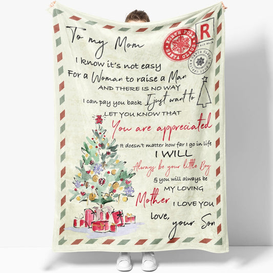 Blanket Gift Ideas For Mom, Christmas Gifts For Mom, To Raise A Man Blanket, Christmas Blanket