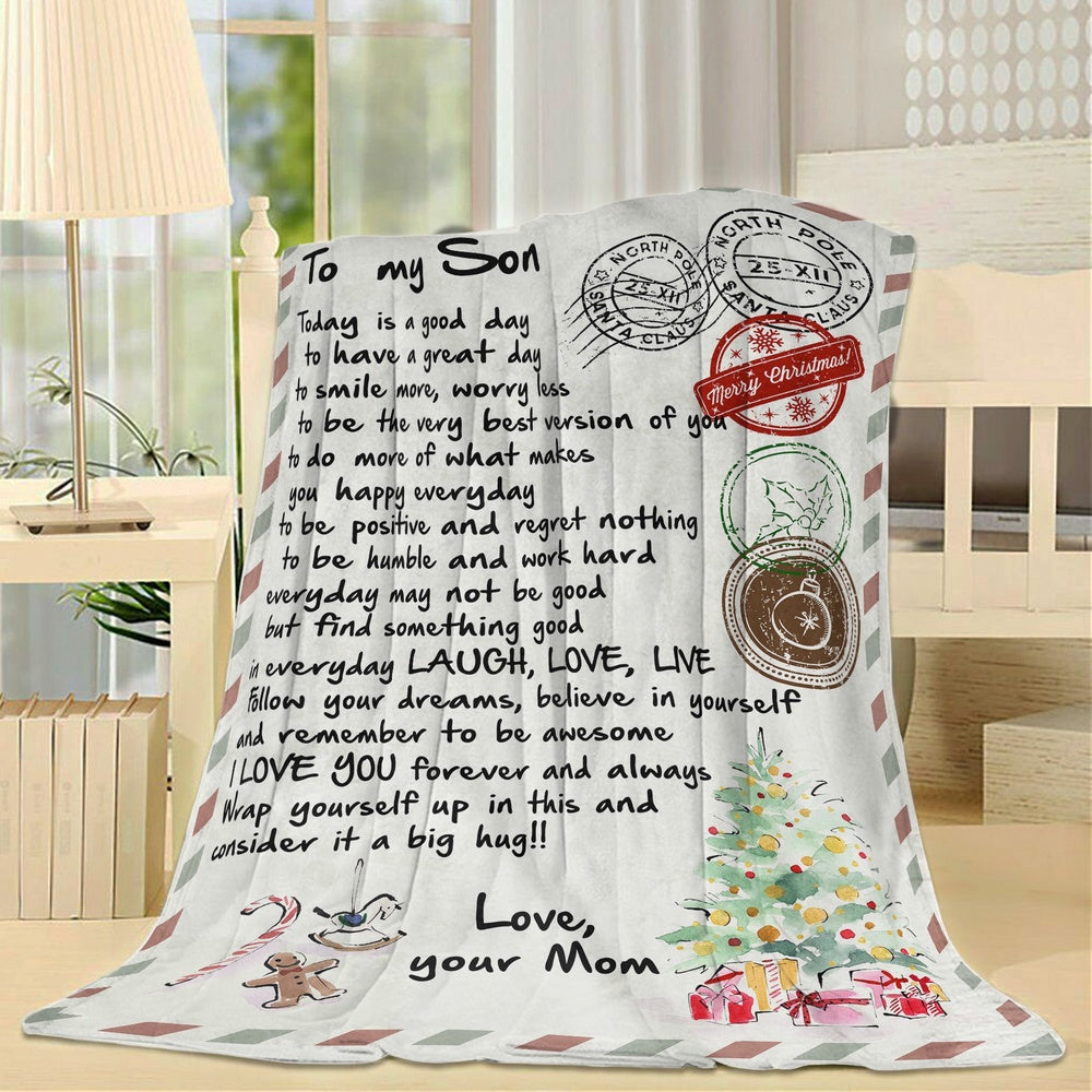 Blanket Gift Ideas For Son, Graduation Gift Ideas For Son, Amazing Son Today Blanket, Christmas Blanket