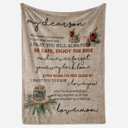 Blanket Gift Ideas For Son, Graduation Gift Ideas For Son, Wherever Your Journey Blanket, Christmas Blanket