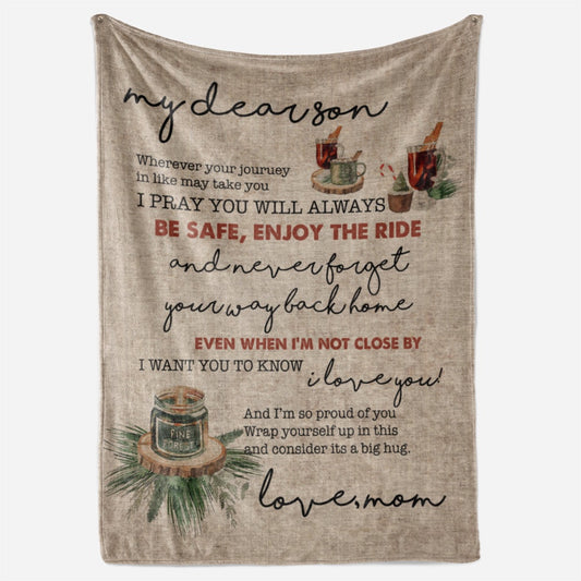 Blanket Gift Ideas For Son, Graduation Gift Ideas For Son, Wherever Your Journey Blanket, Christmas Blanket