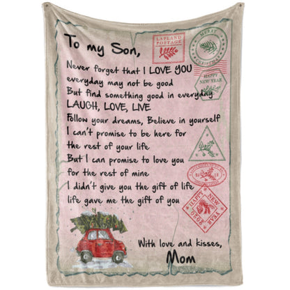 Blanket Gifts For Sons From Mothers, Birthday Gift For Son, Never Forget Blanket, Christmas Blanket