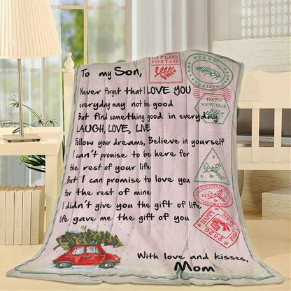 Blanket Gifts For Sons From Mothers, Birthday Gift For Son, Never Forget Blanket, Christmas Blanket