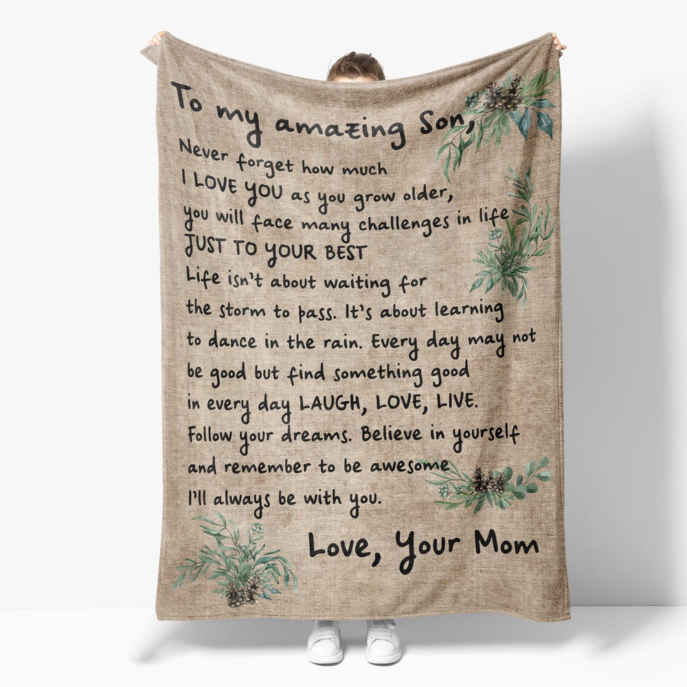 Blanket Gifts For Sons From Mothers, Christmas Gifts For Son, Never Forget Blanket, Christmas Blanket