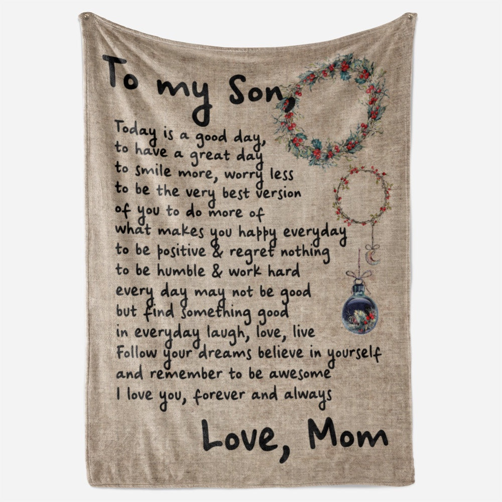 Blanket Gifts For Sons From Mothers, Gifts For 16 Year Old Son, Worry Less Blanket, Christmas Blanket