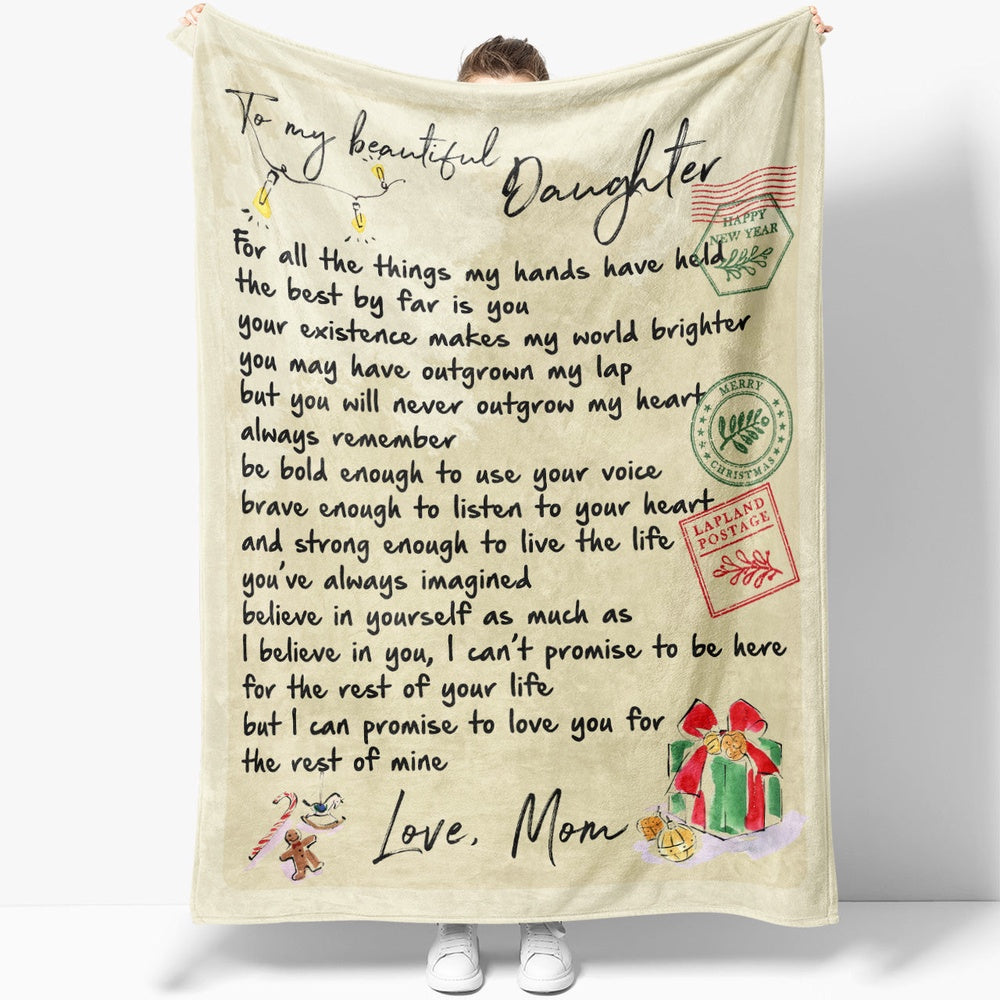 Blanket Graduation Gift For Daughter, My Hands Have Held Blanket, Christmas Blanket
