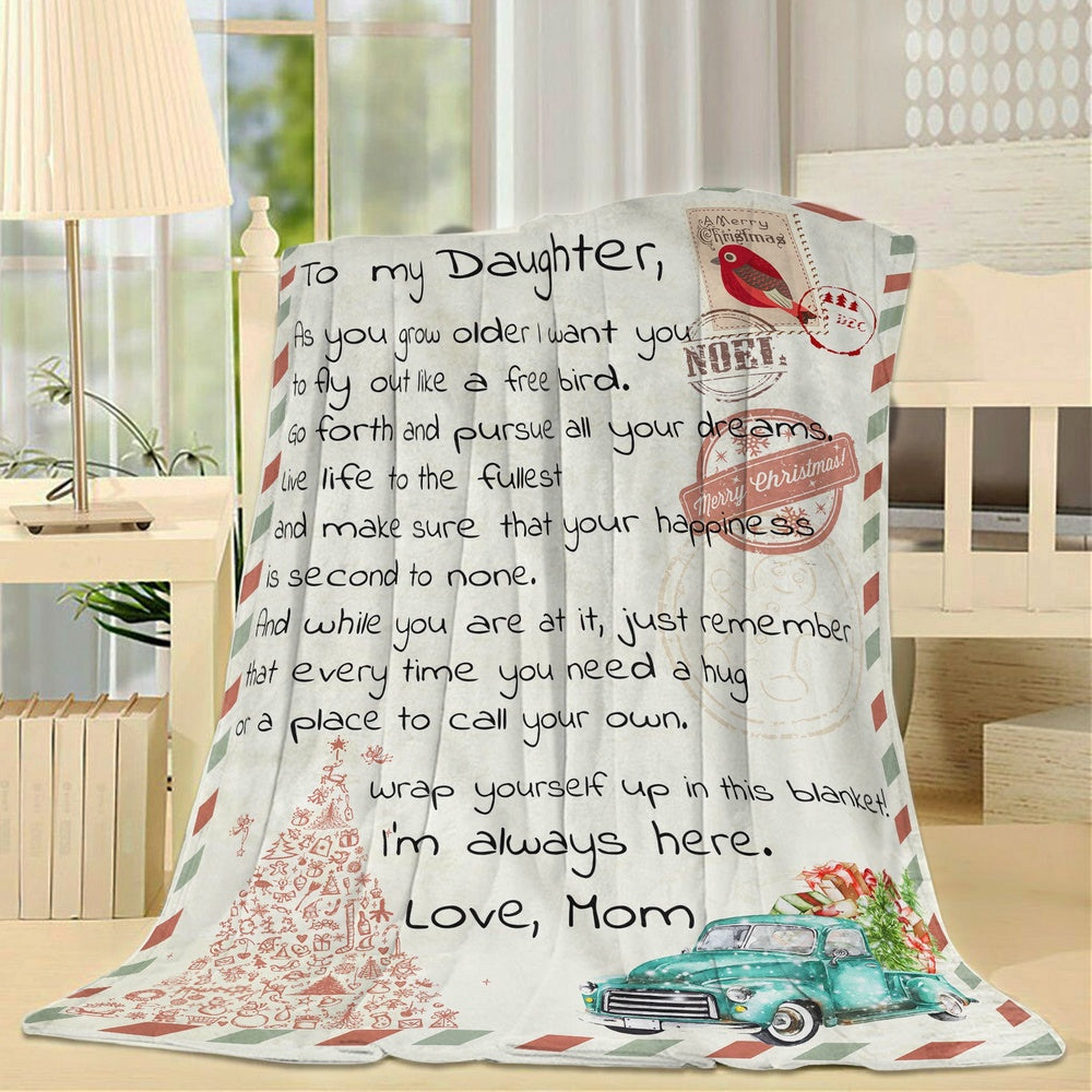 Blanket Mother Daughter Gifts Ideas, Sentimental Gifts For Daughter From Mom, You Grow Older Blanket, Christmas Blanket