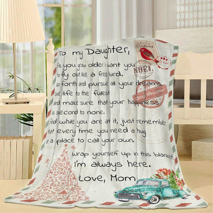 Blanket Mother Daughter Gifts Ideas, Sentimental Gifts For Daughter From Mom, You Grow Older Blanket, Christmas Blanket