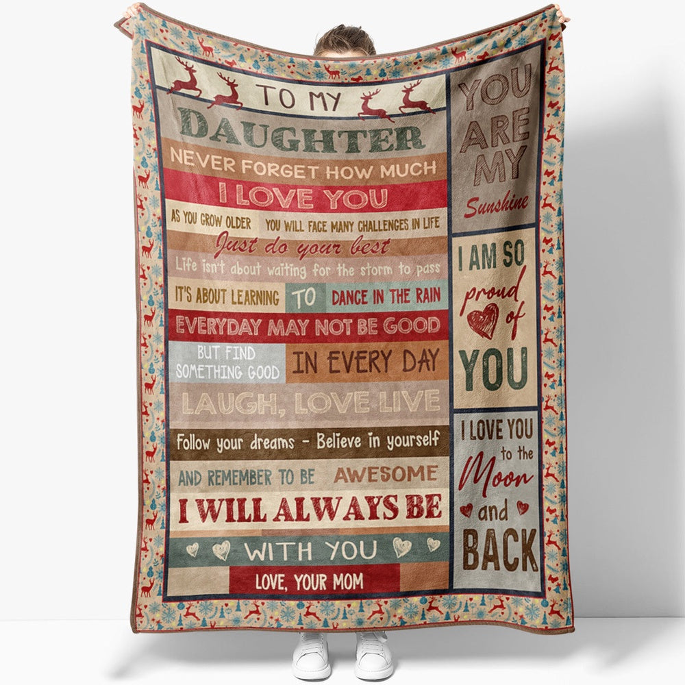 Blanket Valentines Gift For Daughter, You Are The Storm Baby Girl Blanket, Christmas Blanket
