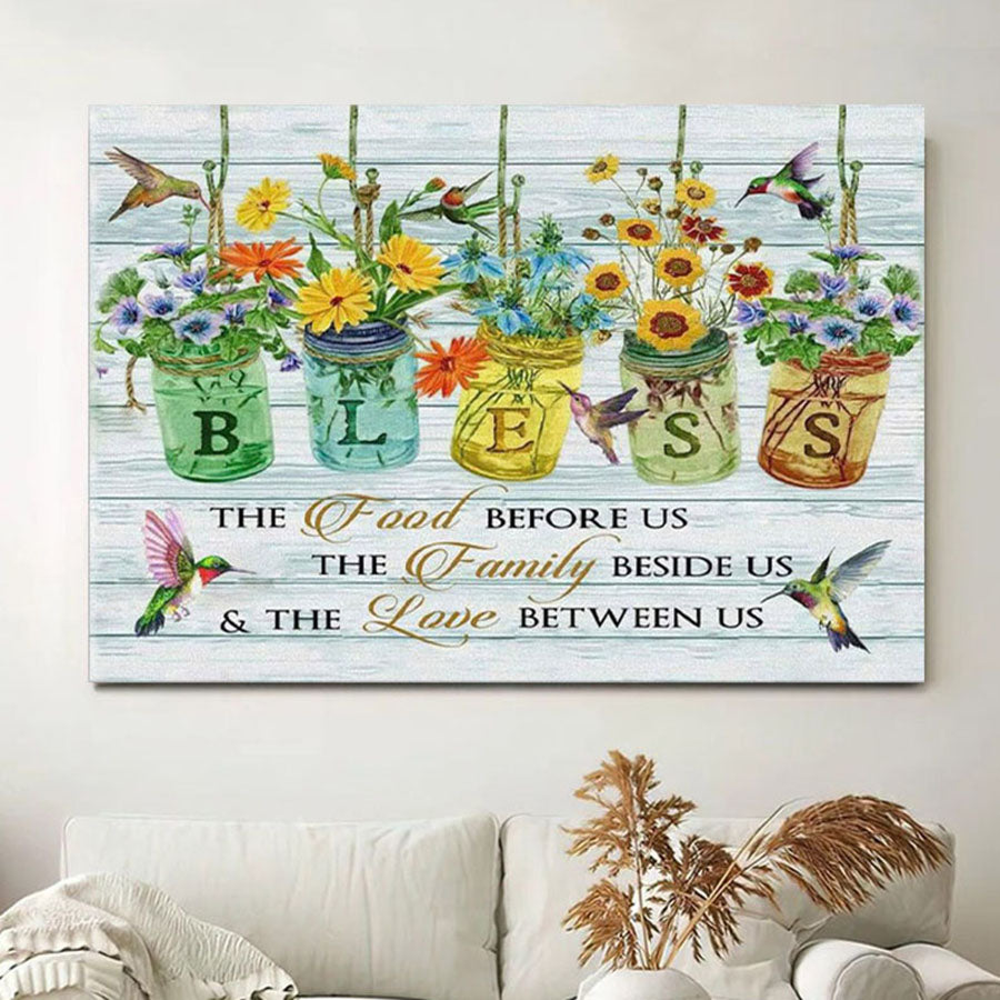 Bless The Food Before Us Canvas Wall Art - Christian Wall Decor