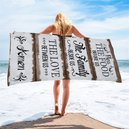 Bless The Food Before Us Beach Towel - Bible Verse Beach Towel - Scripture Beach Towel