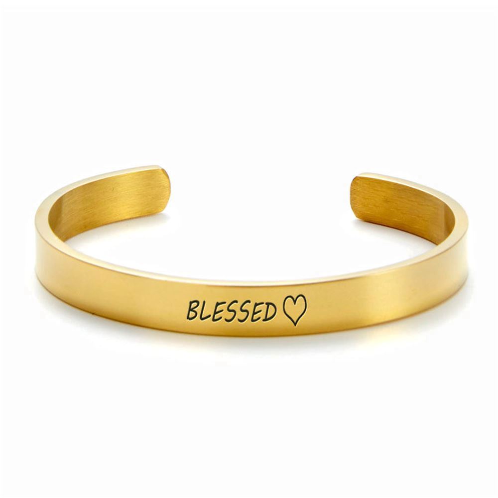 Blessed External Personalized Cuff Bracelet, Christian Bracelet For Women, Bible Verse Bracelet, Christian Jewelry
