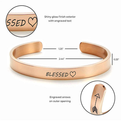 Blessed External Personalized Cuff Bracelet, Christian Bracelet For Women, Bible Verse Bracelet, Christian Jewelry
