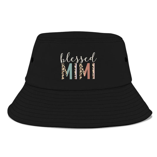 Blessed Mimi Cute Leopard Print Bucket Hat, Mother's Day Bucker Hat, Mother's Day Gift, Women's Sun Hats