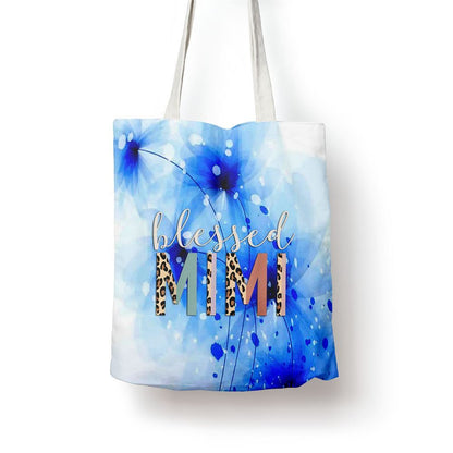 Blessed Mimi Cute Leopard Print Tote Bag, Women Tote Bag, Canvas Tote Bag, Printed Tote Bag