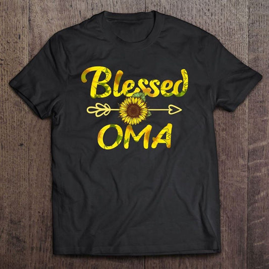 Blessed Oma With Sunfloral Oma Heart Mother's Day Gift T Shirt, Mother's Day Shirt, Gift For Mom, Shirt For Mom