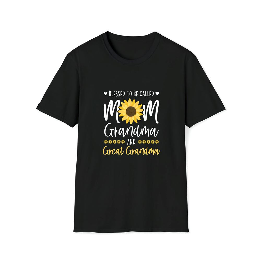 Blessed To Be Called Mom Grandma And Great Grandma Sunflower Premium T Shirt, Mother's Day Premium T Shirt, Mother's Day Gift, Mom Shirt