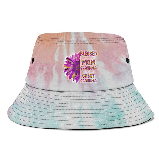 Blessed To Be Called Mom Grandma Great Grandma Bucket Hat, Mother's Day Bucker Hat, Tie Dye Bucket Hat, Women's Sun Hats