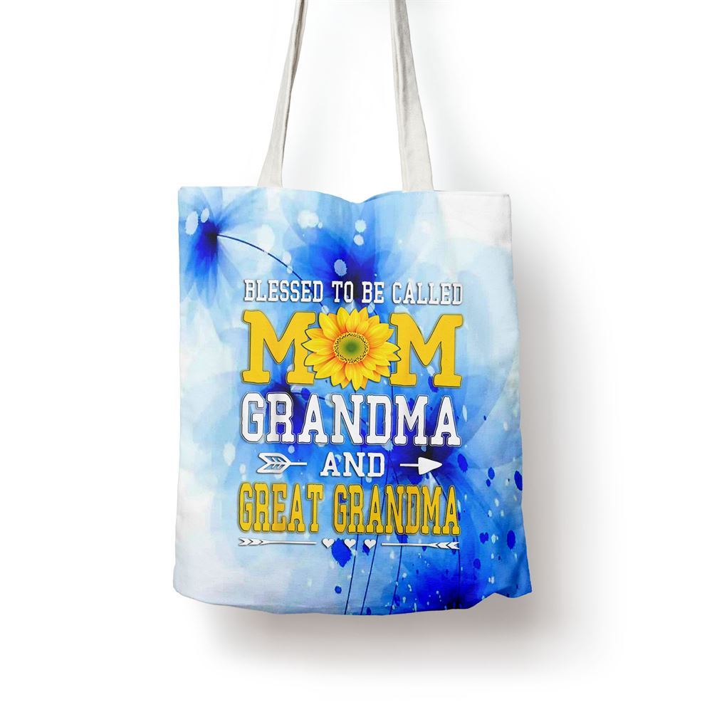 Blessed To Be Called Mom Grandma Great Grandma Mothers Day Tote Bag, Women Tote Bag, Canvas Tote Bag, Printed Tote Bag