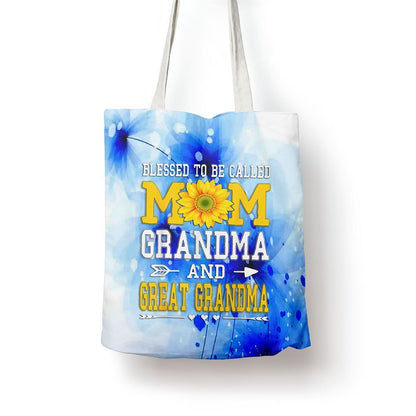 Blessed To Be Called Mom Grandma Great Grandma Mothers Day Tote Bag, Women Tote Bag, Canvas Tote Bag, Printed Tote Bag