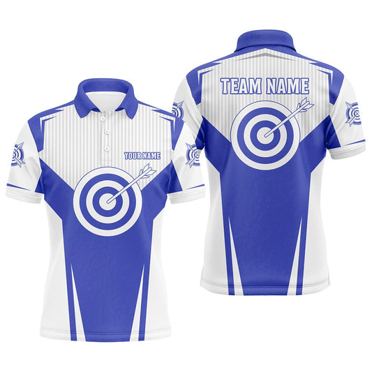 Blue Archery Jerseys Polo Shirts For Men Custom Team Name Archery Uniform Jerseys Shirts, Archery Team Shirts, Custom Archery Shirts