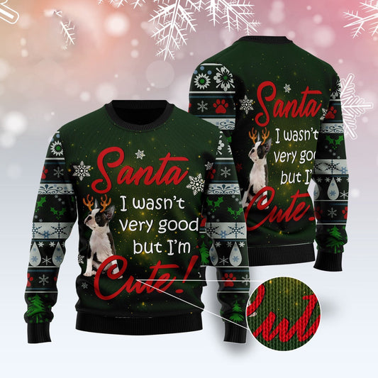 Boston Terrier I'M Cute Ugly Christmas Sweater, Funny Xmas Sweater, Sweater Xmas
