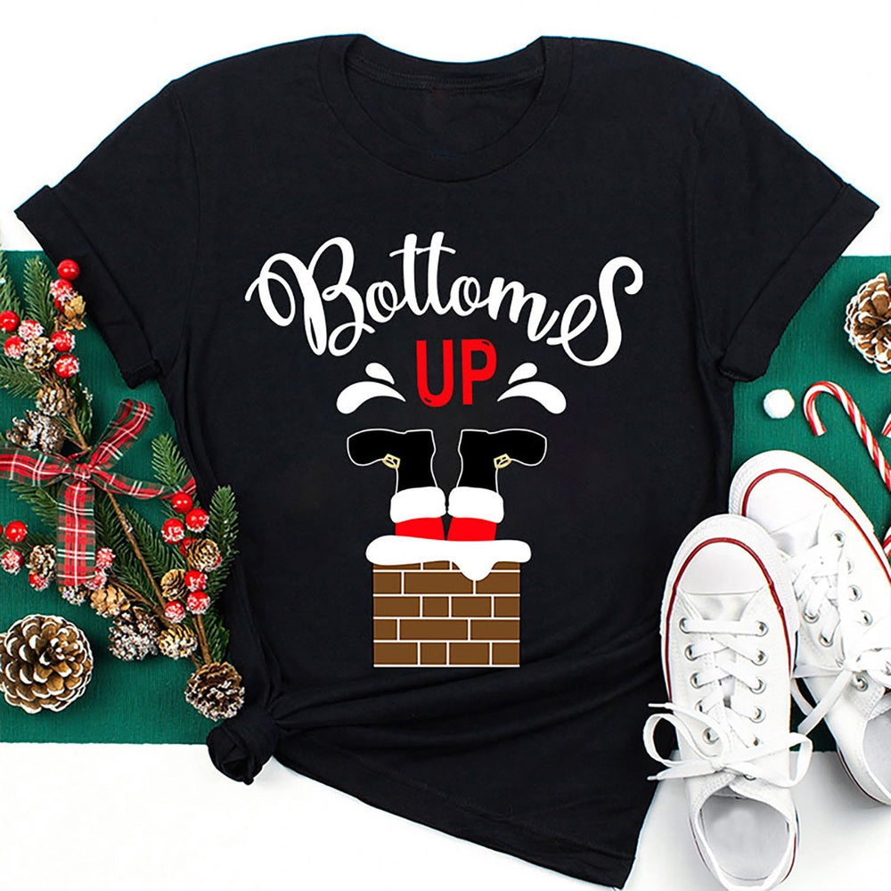 Bottoms Up T Shirt, Merry T Shirt, Unisex Christmas Shirts