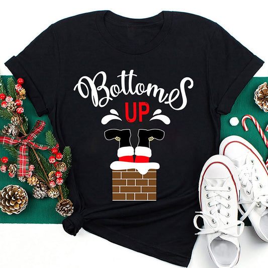 Bottoms Up T Shirt, Merry T Shirt, Unisex Christmas Shirts