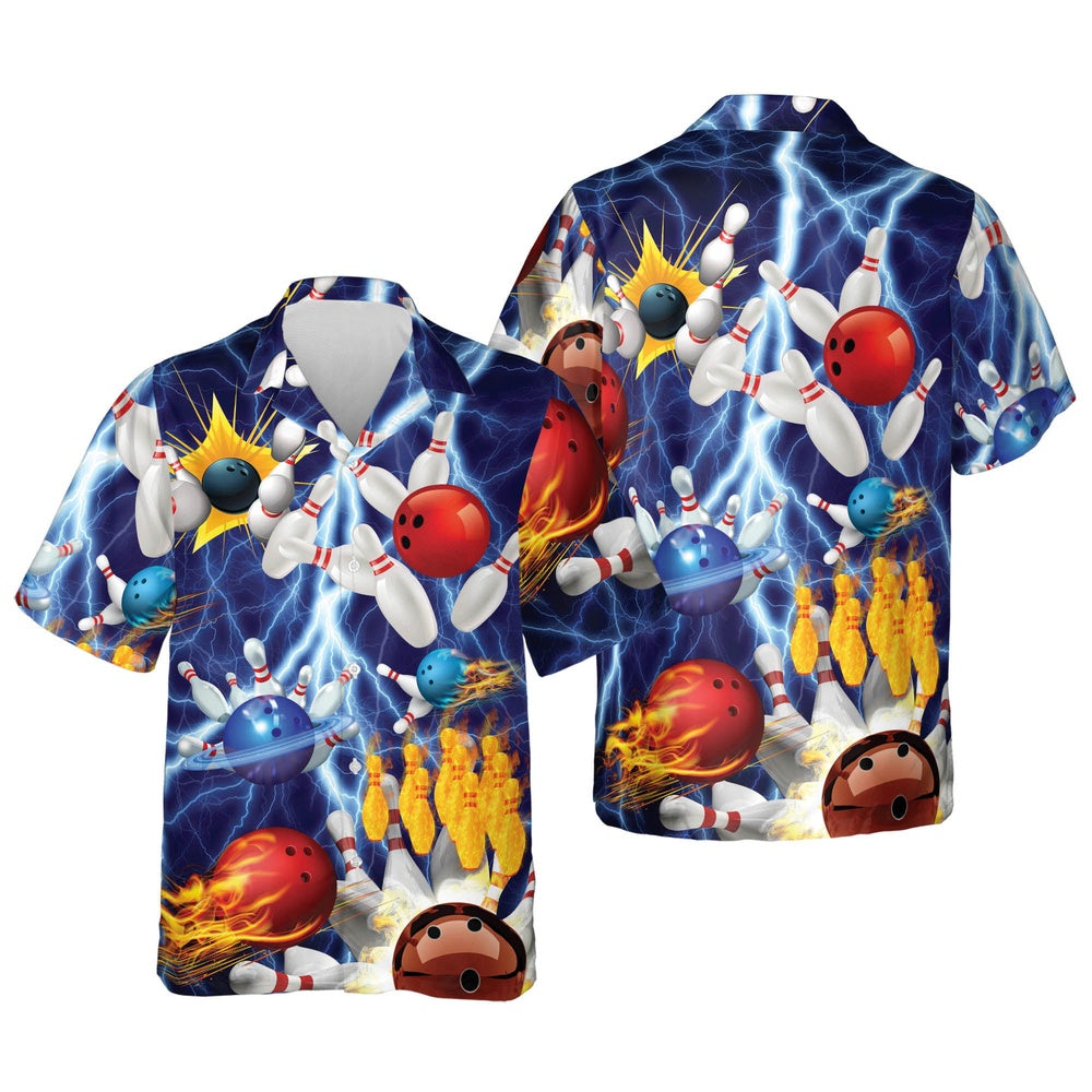 Bowling Hawaiian Shirt, Bowling Hawaiian Shirt Men And Women, Button Down Bowling Shirts, Bowling Shirts
