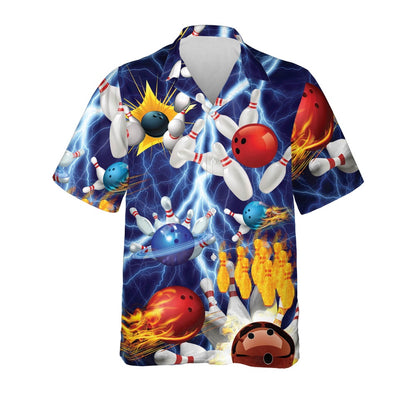 Bowling Hawaiian Shirt, Bowling Hawaiian Shirt Men And Women, Button Down Bowling Shirts, Bowling Shirts