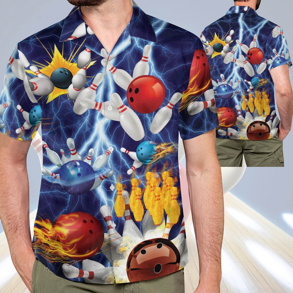 Bowling Hawaiian Shirt, Bowling Hawaiian Shirt Men And Women, Button Down Bowling Shirts, Bowling Shirts