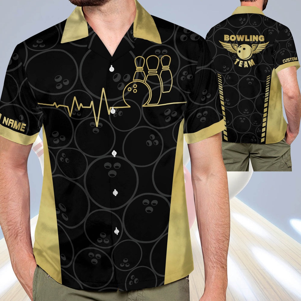 Bowling Hawaiian Shirt, Button-Down Aloha Hawaiian Shirt, Custom Bowling Team Shirts