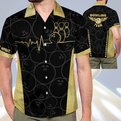 Bowling Hawaiian Shirt, Button-Down Aloha Hawaiian Shirt, Custom Bowling Team Shirts