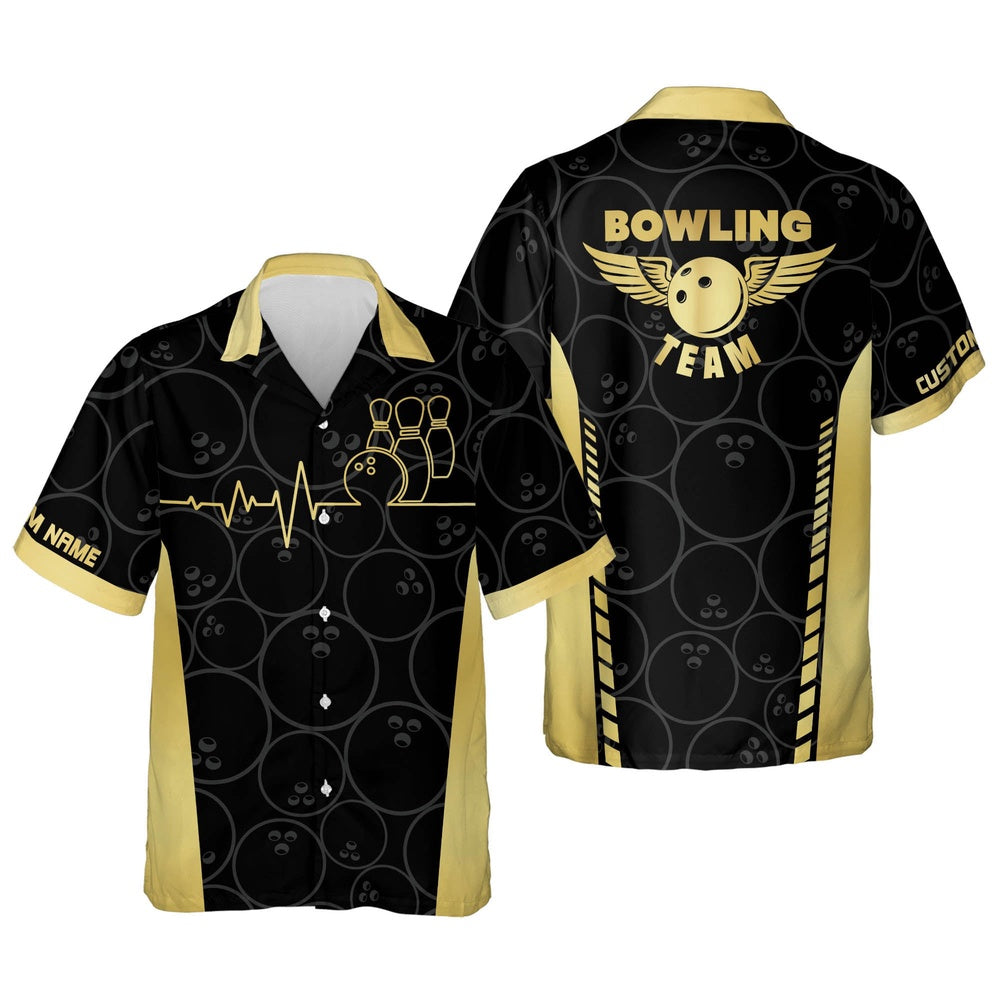 Bowling Hawaiian Shirt, Button-Down Aloha Hawaiian Shirt, Custom Bowling Team Shirts