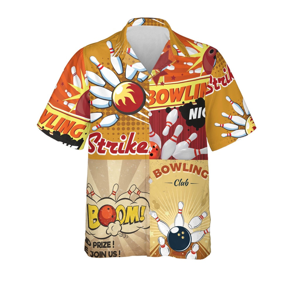 Bowling Hawaiian Shirt, Funny Bowling Hawaiian Shirts, Button Down Bowling Shirts, Bowling Shirts