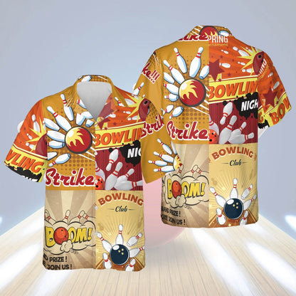 Bowling Hawaiian Shirt, Funny Bowling Hawaiian Shirts, Button Down Bowling Shirts, Bowling Shirts