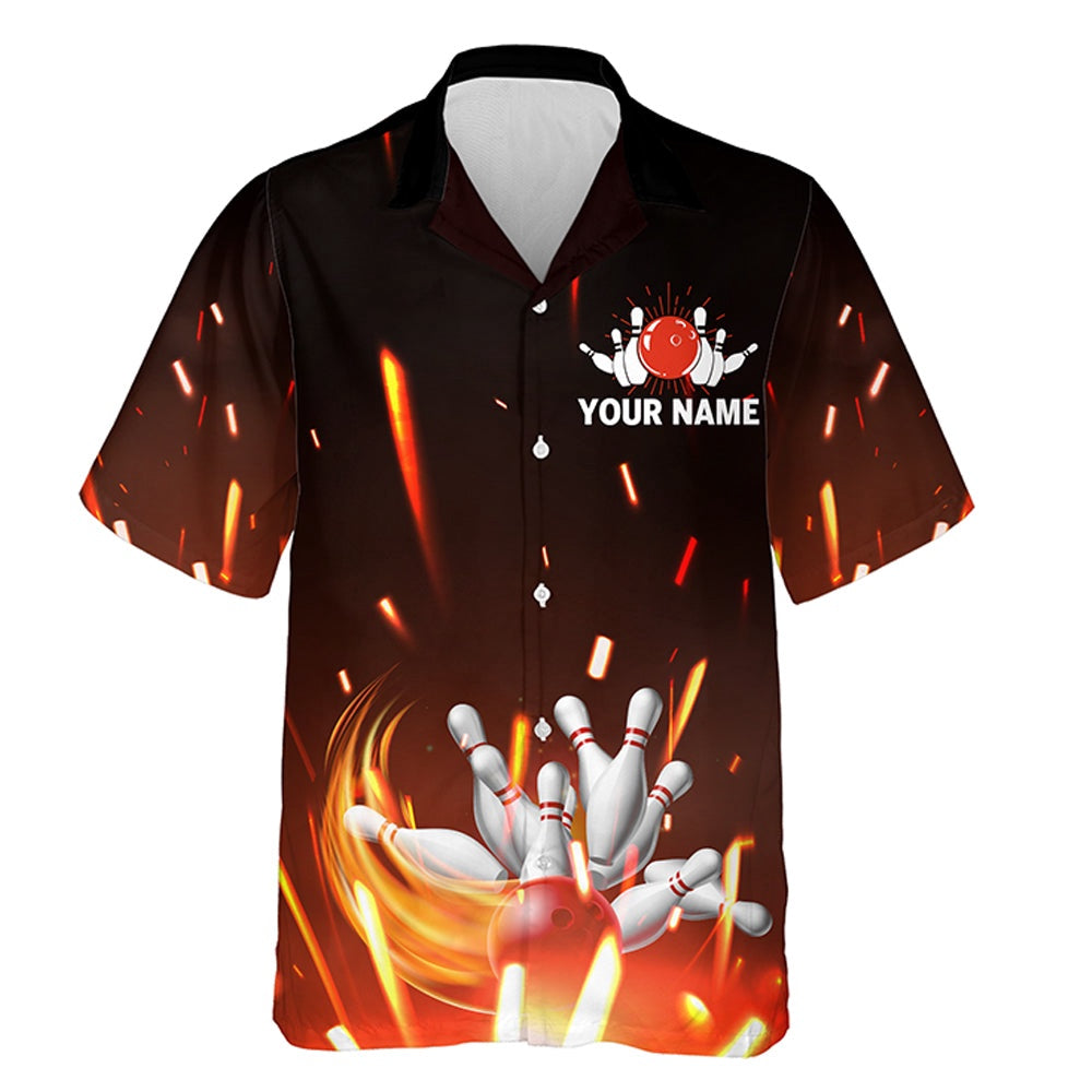 Bowling Hawaiian Shirt, Personalized Hawaiian Bowling Shirt Short Sleeve Team Bowlers Jerse, Custom Bowling Team Shirts