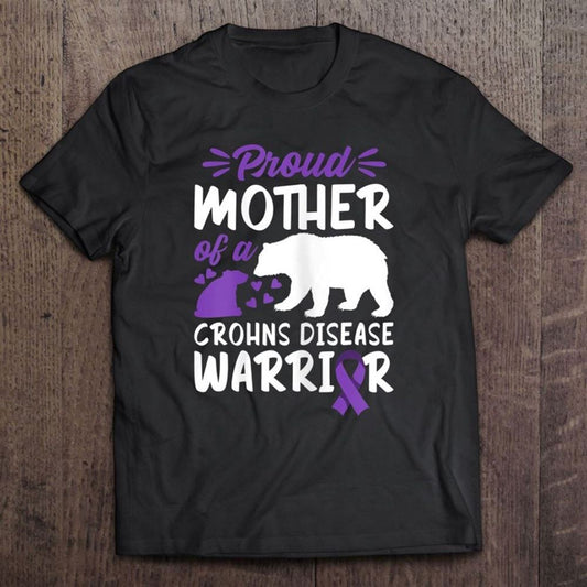 Brave I Mother I Crohn's Ibd Awareness Ribbon - Bear T Shirt, Mother's Day Shirt, Gift For Mom, Shirt For Mom