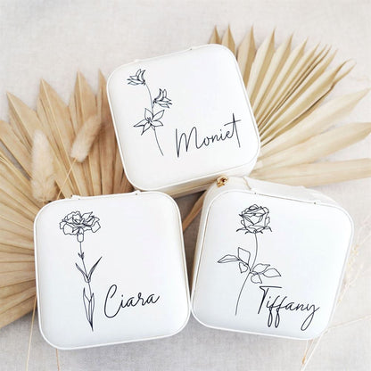 Bridesmaid Jewelry Box, Mother's Day Jewelry Case