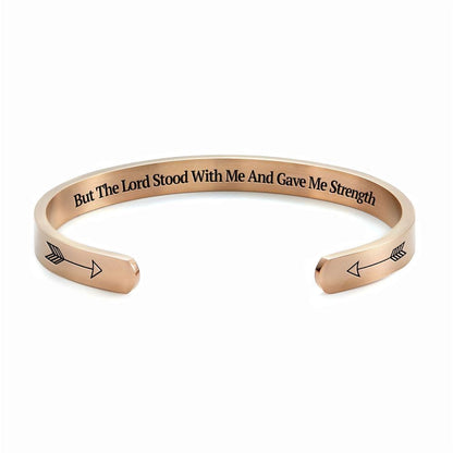 But The Lord Stood With Me And Gave Me Strength Personalized Cuff Bracelet, Christian Bracelet For Women, Bible Verse Bracelet, Christian Jewelry