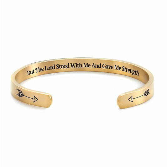But The Lord Stood With Me And Gave Me Strength Personalized Cuff Bracelet, Christian Bracelet For Women, Bible Verse Bracelet, Christian Jewelry