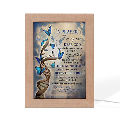 Butterfly A Prayer For My Mom Frame Lamp, Mother's Day Night Light, Best Mom Ever, Gift For Mom