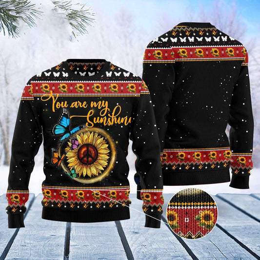 Butterfly Sunshine Ugly Christmas Sweater, Funny Xmas Sweater, Sweater Xmas
