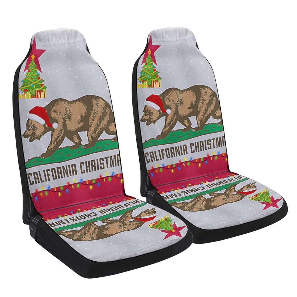 California Christmas Santa Bear Merry Christmas Cars Seat Cover, Christmas Car Seat Covers, Car Decor Gift