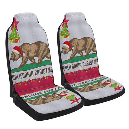 California Christmas Santa Bear Merry Christmas Cars Seat Cover, Christmas Car Seat Covers, Car Decor Gift