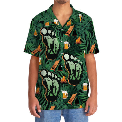 Camping Bigfoot Alien Fire And Beer Hawaiian Shirt, Funny Hawaiian Shirt, Cool Hawaiian Shirts, Best Hawaiian Shirts