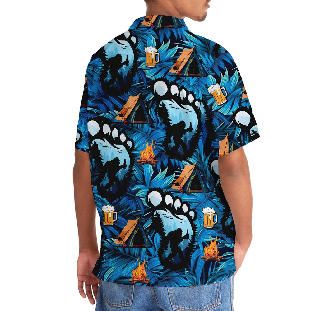 Camping Bigfoot Beer Hawaiian Shirt, Funny Hawaiian Shirt, Cool Hawaiian Shirts, Best Hawaiian Shirts