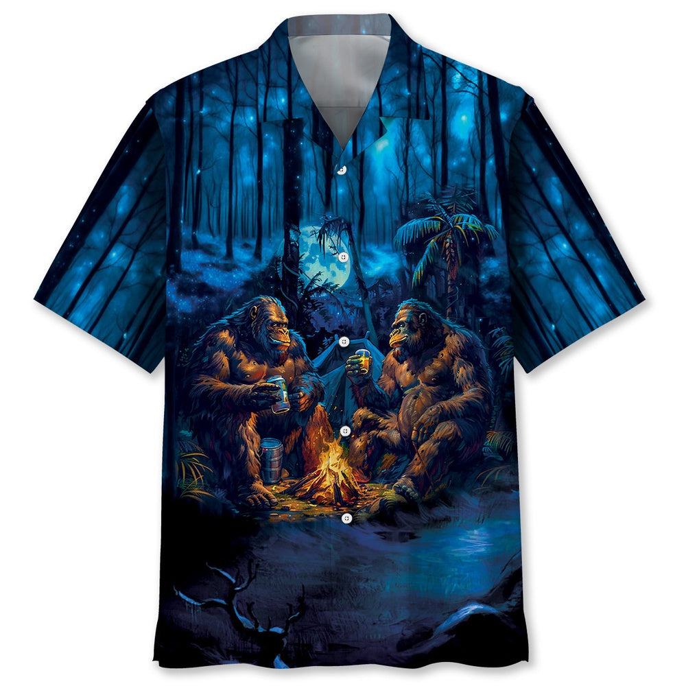 Camping Bigfoot Crazy Friend Hawaiian Shirt, Funny Hawaiian Shirt, Cool Hawaiian Shirts, Best Hawaiian Shirts