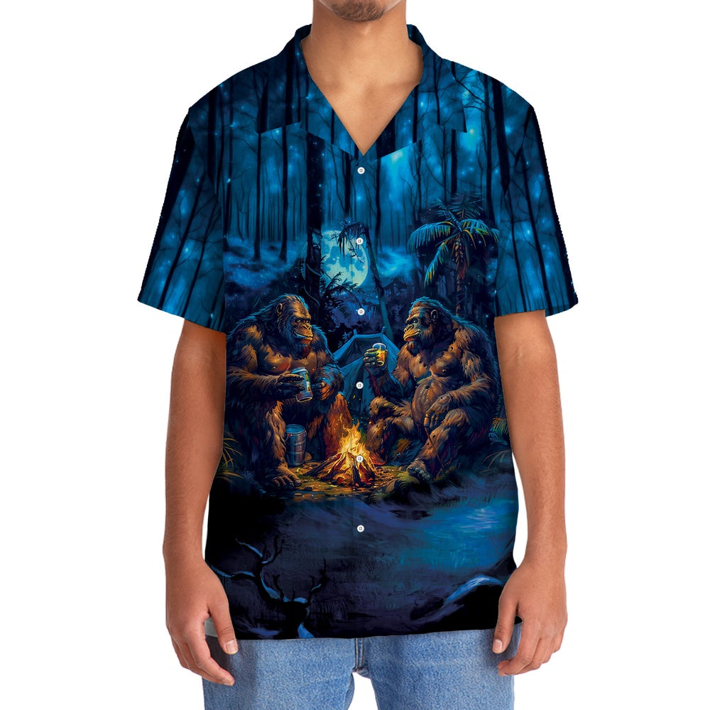 Camping Bigfoot Crazy Friend Hawaiian Shirt, Funny Hawaiian Shirt, Cool Hawaiian Shirts, Best Hawaiian Shirts